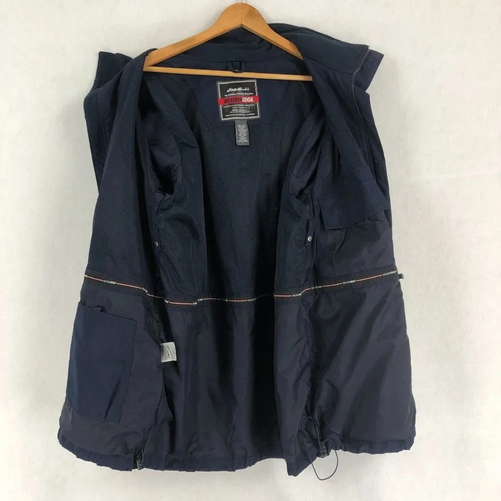 *SOLD* Eddie Bauer Men's Large Weather Edge Waterproof Blue Long Sleeve Jacket - Picture 8 of 13